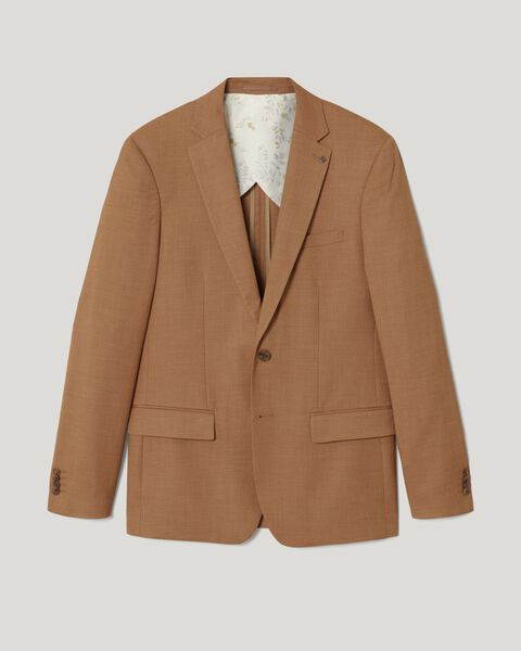 Slim Stretch Single Breasted Tailored Jacket, Tan, hi-res